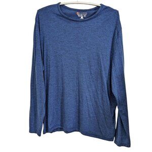 Cloudveil Merino Wool Mens Base Layer Shirt Top Size XXL 2XL Blue Long Sleeve